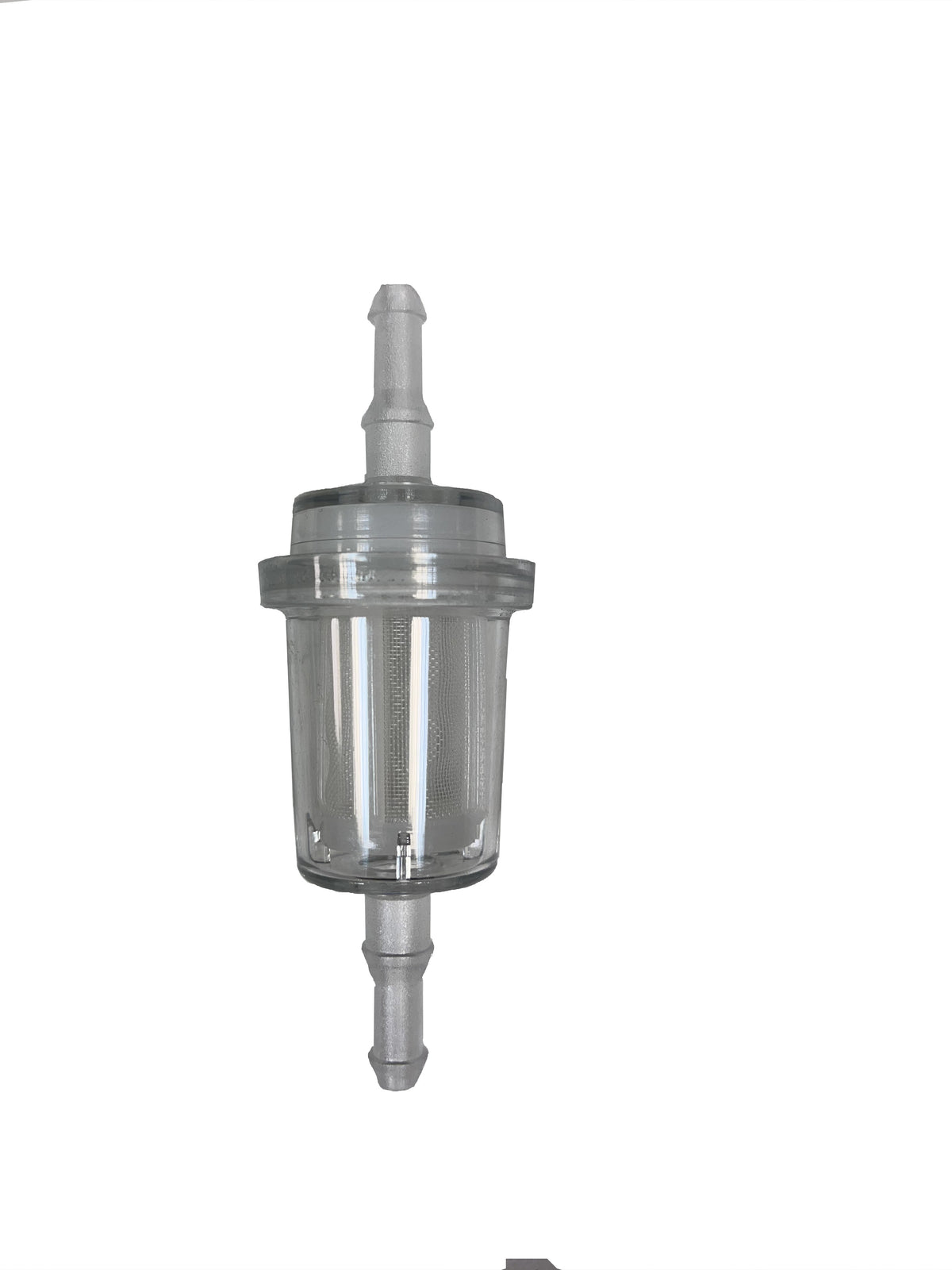 Round nylon fuel filter on hose