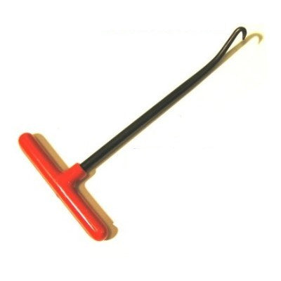 Burnished steel spring puller with red handle KS